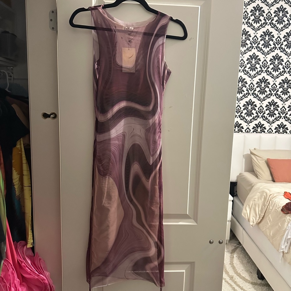 Mesh Purple Swirl Farai London Dress